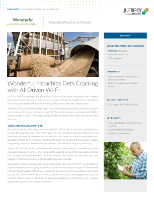 Wonderful Pistachios 借助人工智能驱动的 Wi-Fi 取得成功